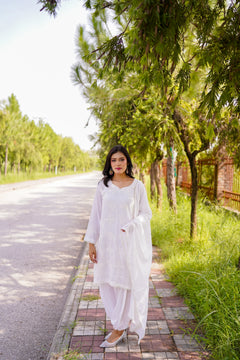White Embroidered 3-Piece Suit