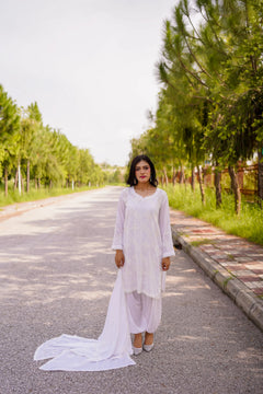 White Embroidered 3-Piece Suit