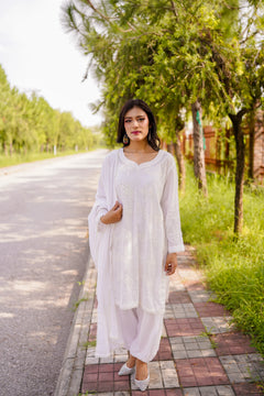 White Embroidered 3-Piece Suit