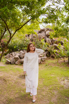 Khatoon White Embroidered Co-Ord Set