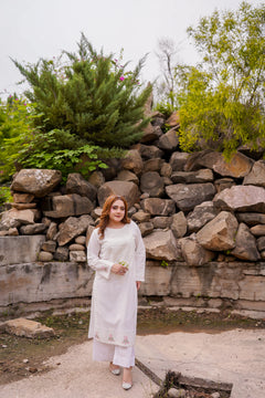 Khatoon White Embroidered Co-Ord Set