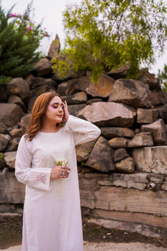 Khatoon White Embroidered Co-Ord Set