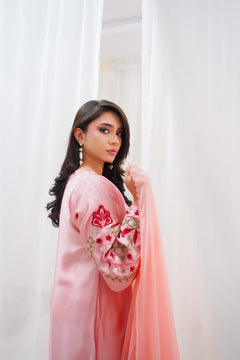 Aimin Luxury Pink Embroidered 3-Piece Silk Suit