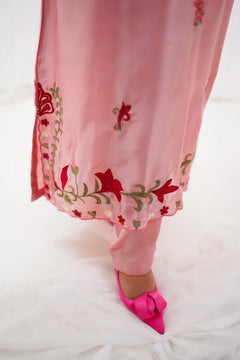Aimin Luxury Pink Embroidered 3-Piece Silk Suit