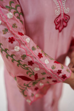 Aimin Luxury Pink Embroidered 3-Piece Silk Suit
