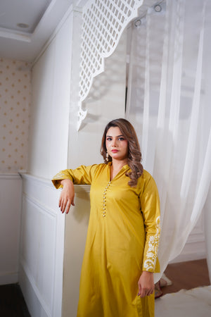 Mustard Embroidered Co-Ord Set