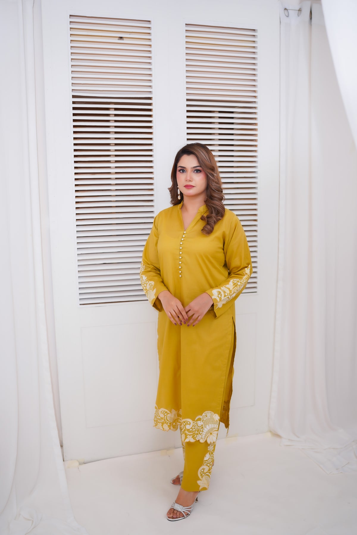 Mustard Embroidered Co-Ord Set