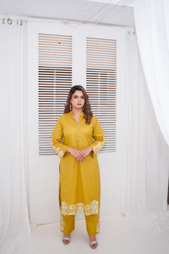 Mustard Embroidered Co-Ord Set