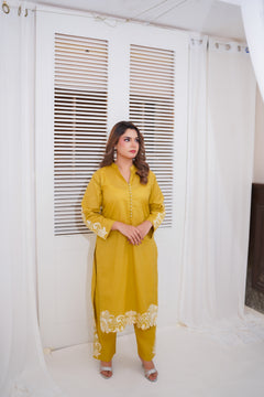 Mustard Embroidered Co-Ord Set