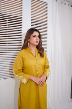 Mustard Embroidered Co-Ord Set