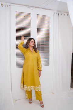 Mustard Embroidered Co-Ord Set