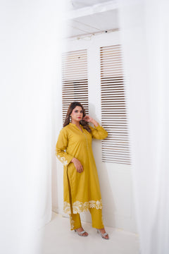 Mustard Embroidered Co-Ord Set