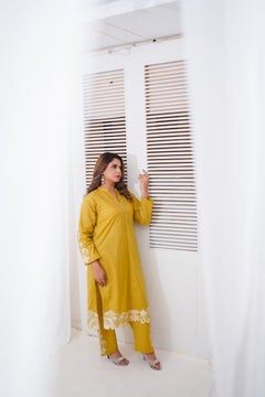 Mustard Embroidered Co-Ord Set