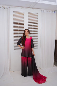 Pink & Charcoal Ombre 3-Piece