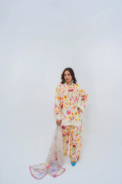 Khatoon Ivory Floral Printed 3-Piece Lawn Suit