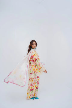 Khatoon Ivory Floral Printed 3-Piece Lawn Suit