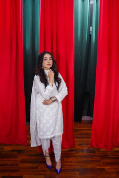 Aimin Elegance White Embroidered 3-Piece Suit