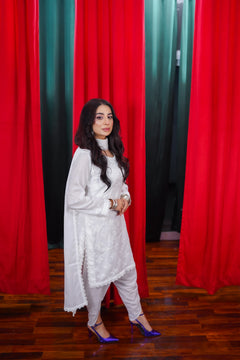 Aimin Elegance White Embroidered 3-Piece Suit