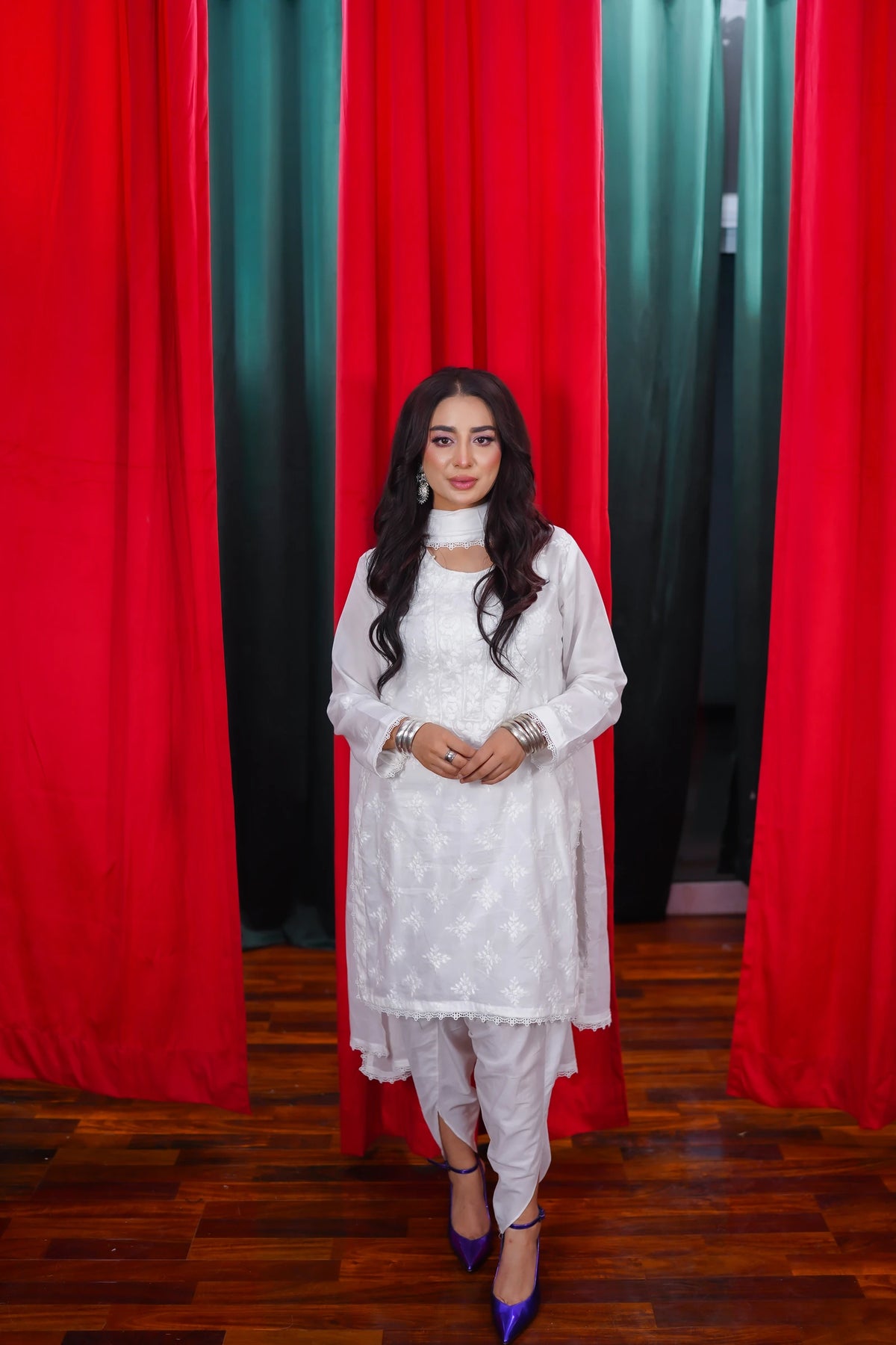 Aimin Elegance White Embroidered 3-Piece Suit