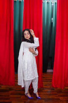 Aimin Elegance White Embroidered 3-Piece Suit